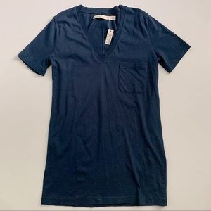 NWT Madewell Hi-Line Navy Blue Pocket V-neck Tee
